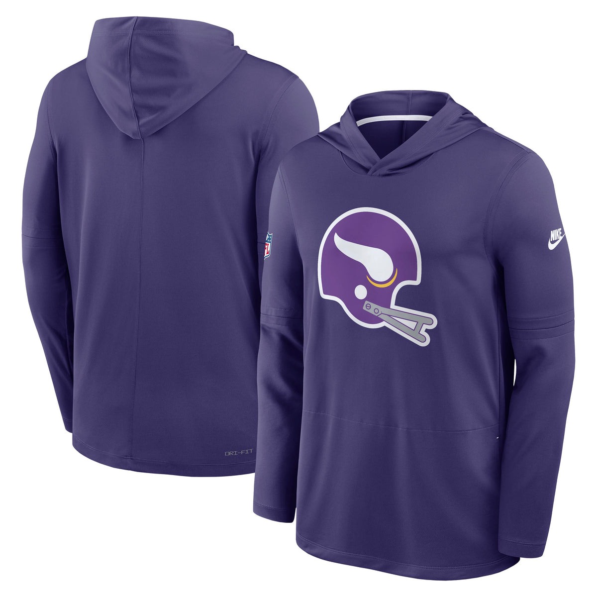 NFL Minnesota Vikings Nike Alternate Pack Dri-Fit Lightweight Hoodie- Purple