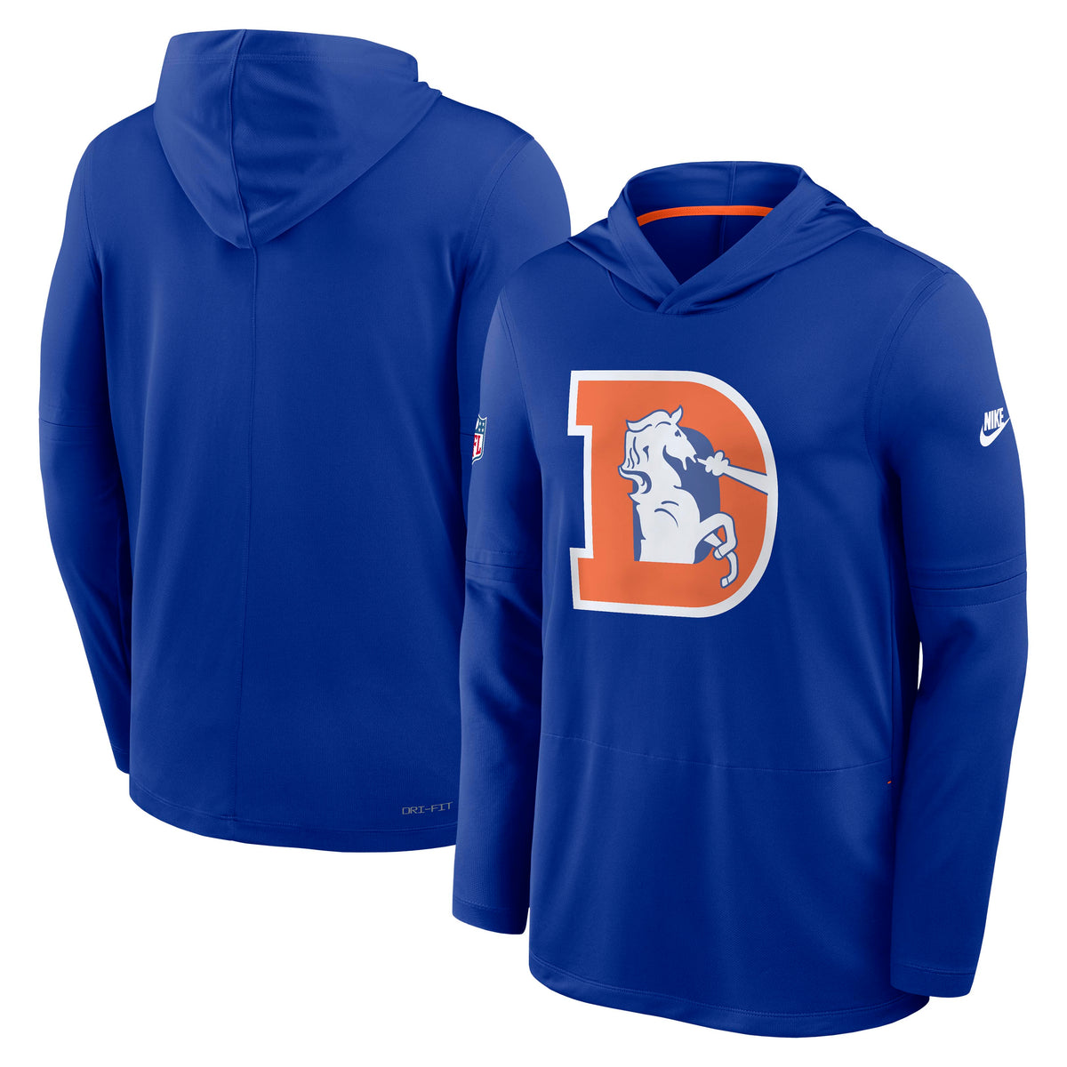 NFL Denver Broncos Nike Alternate Pack Dri-Fit Lightweight Hoodie- Blue