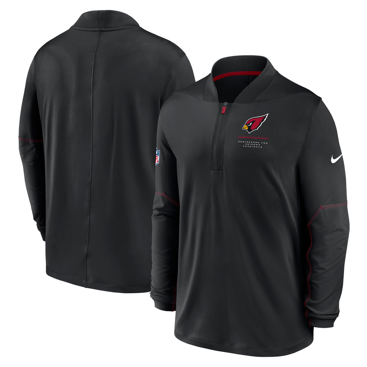 NFL Arizona Cardinals Nike Midweight Half-Zip Jacket Top- Black