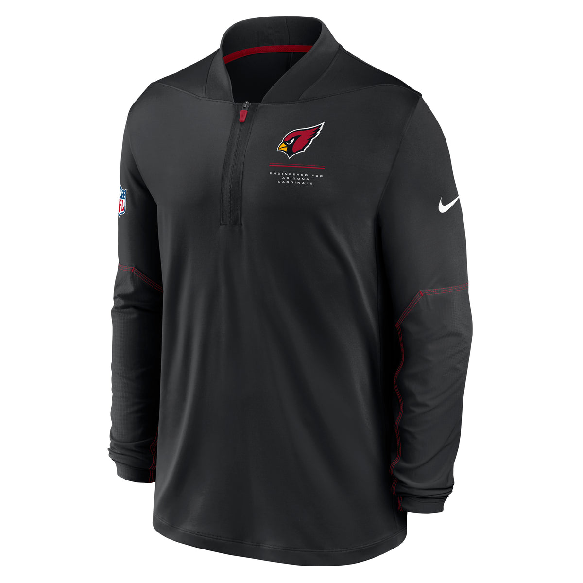 NFL Arizona Cardinals Nike Midweight Half-Zip Jacket Top- Black