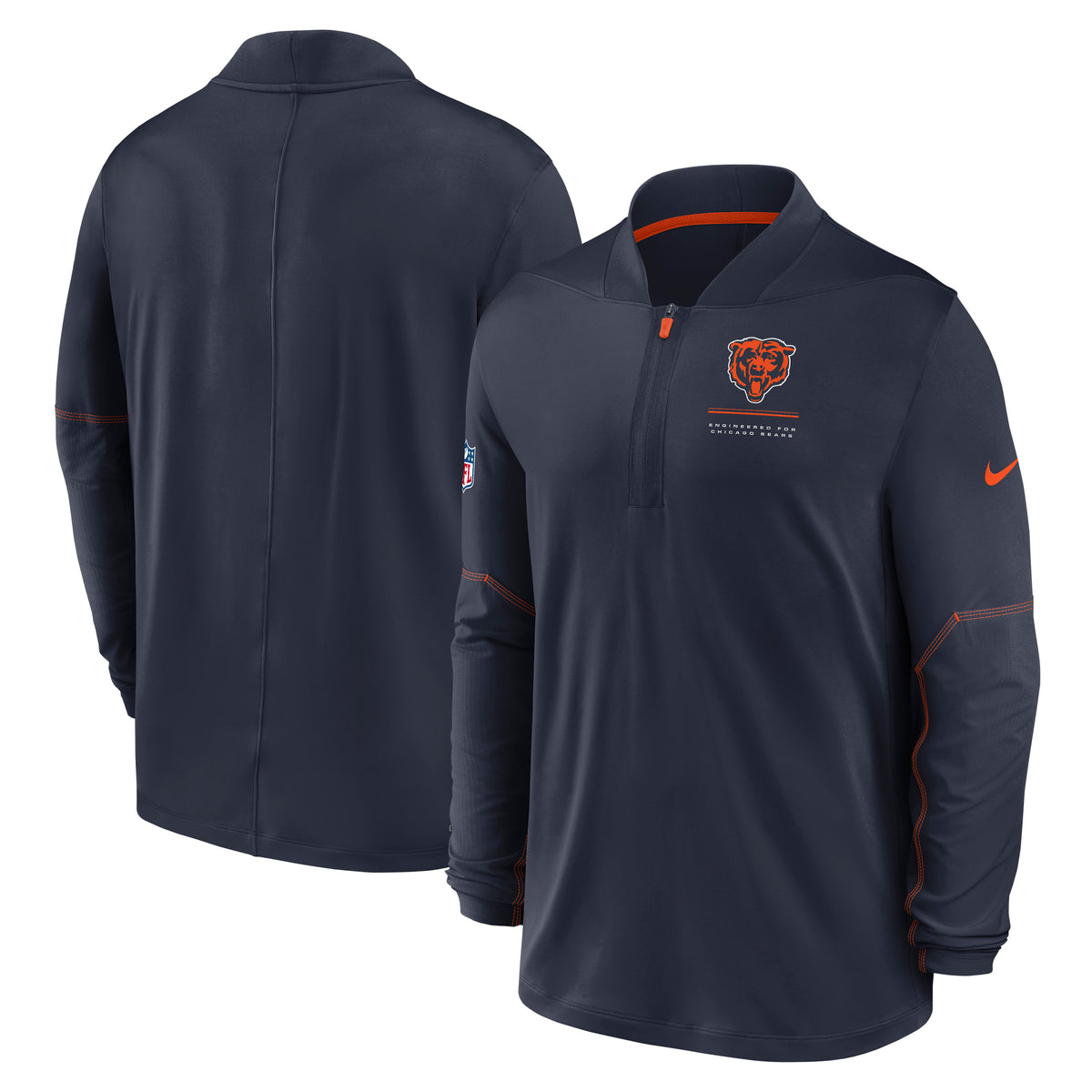 NFL Chicago Bears Nike Midweight Half-Zip Jacket Top- Navy