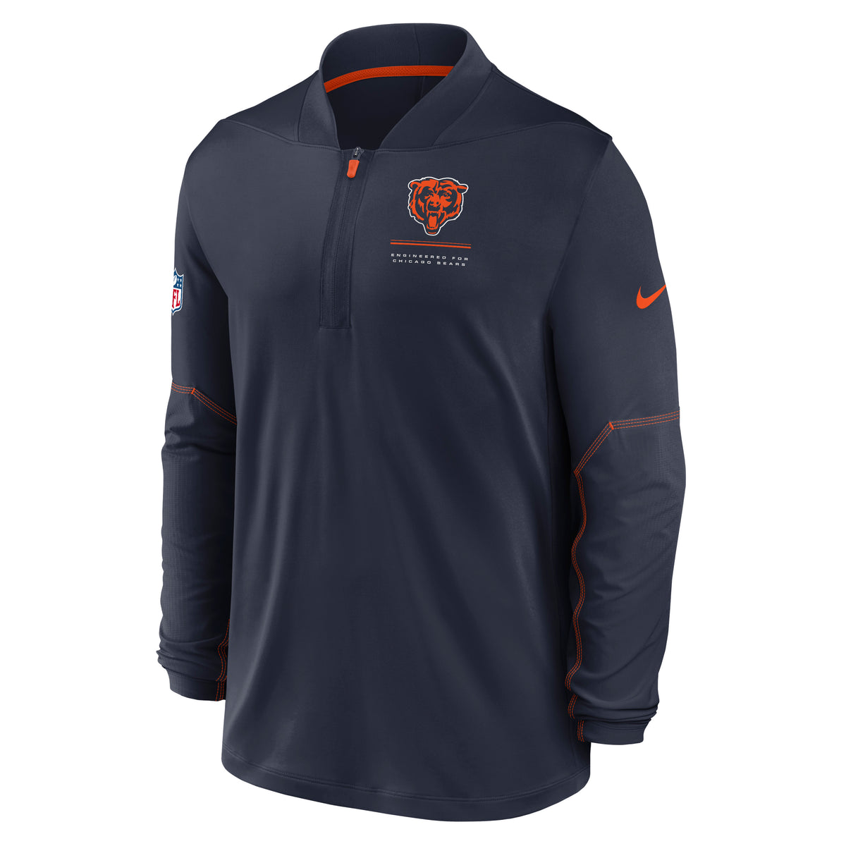 NFL Chicago Bears Nike Midweight Half-Zip Jacket Top- Navy