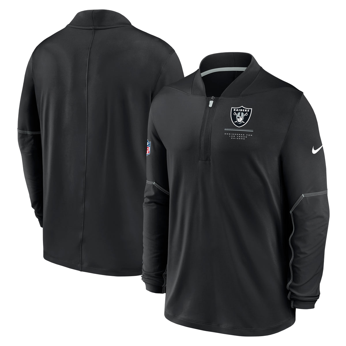 NFL Las Vegas Raiders Nike Midweight Half-Zip Jacket Top- Black