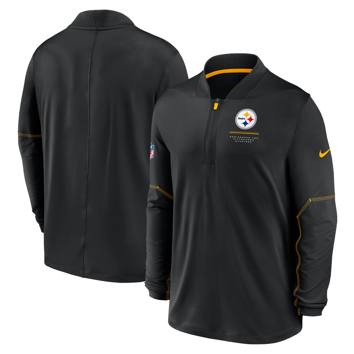 NFL Pittsburgh Steelers Nike Midweight Half-Zip Jacket Top- Black