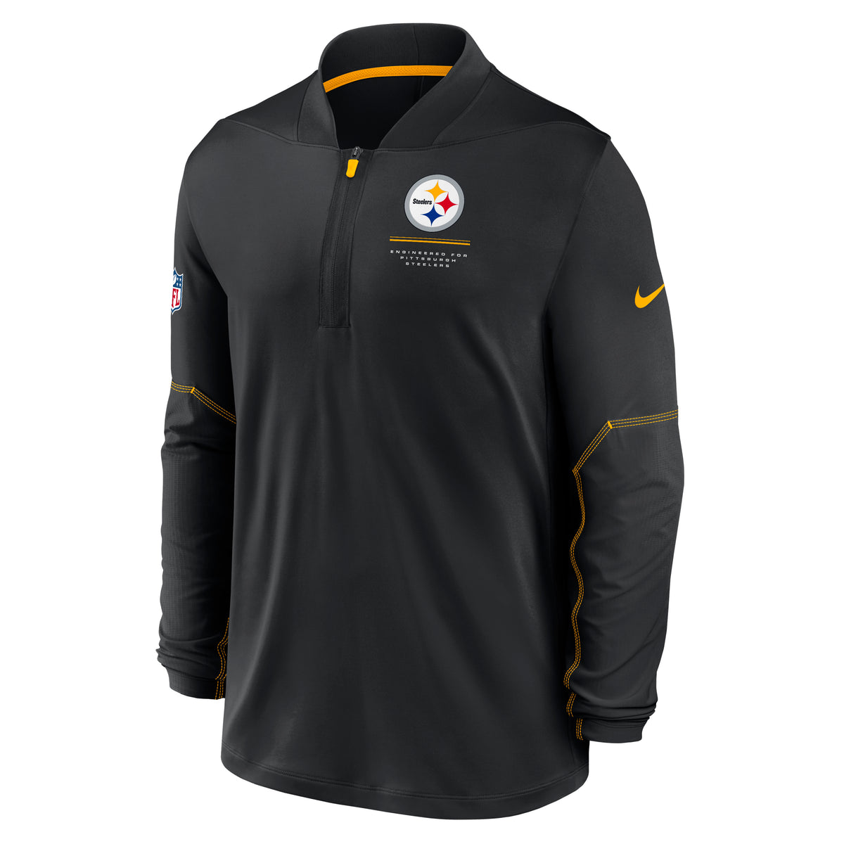 NFL Pittsburgh Steelers Nike Midweight Half-Zip Jacket Top- Black