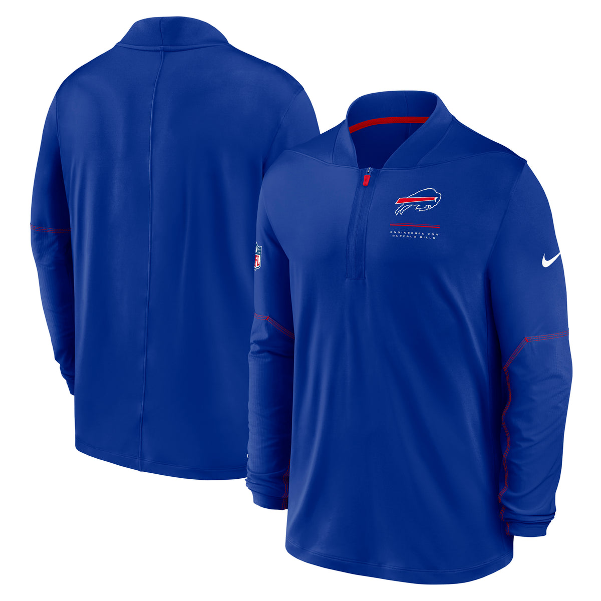 NFL Buffalo Bills Nike Midweight Half-Zip Jacket Top- Blue