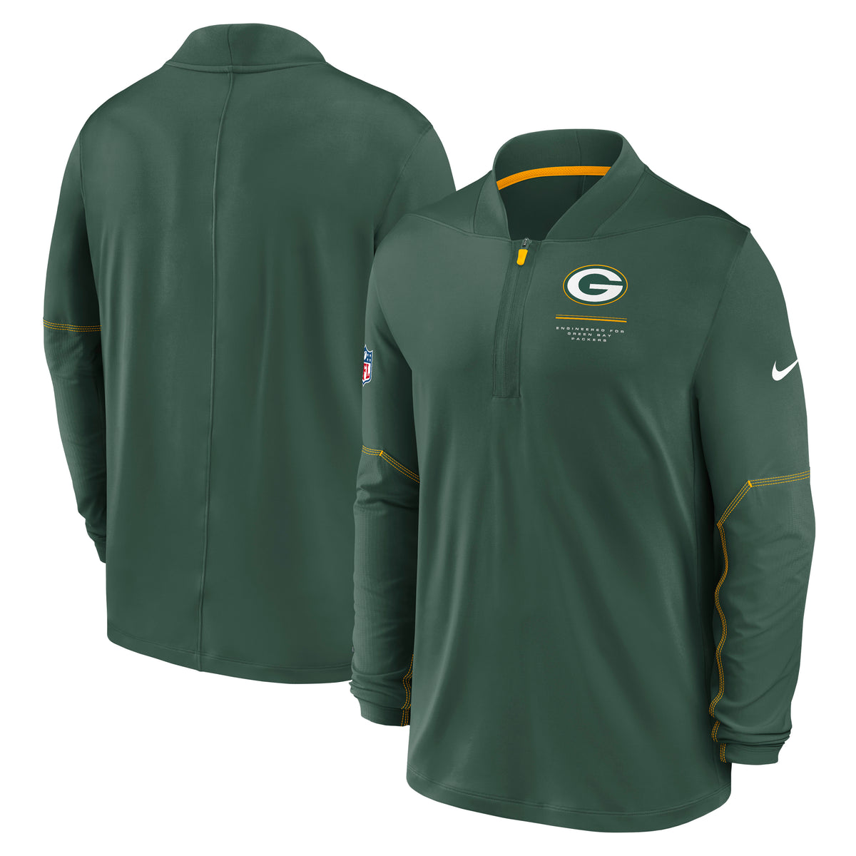 NFL Green Bay Packers Nike Midweight Half-Zip Jacket Top- Green