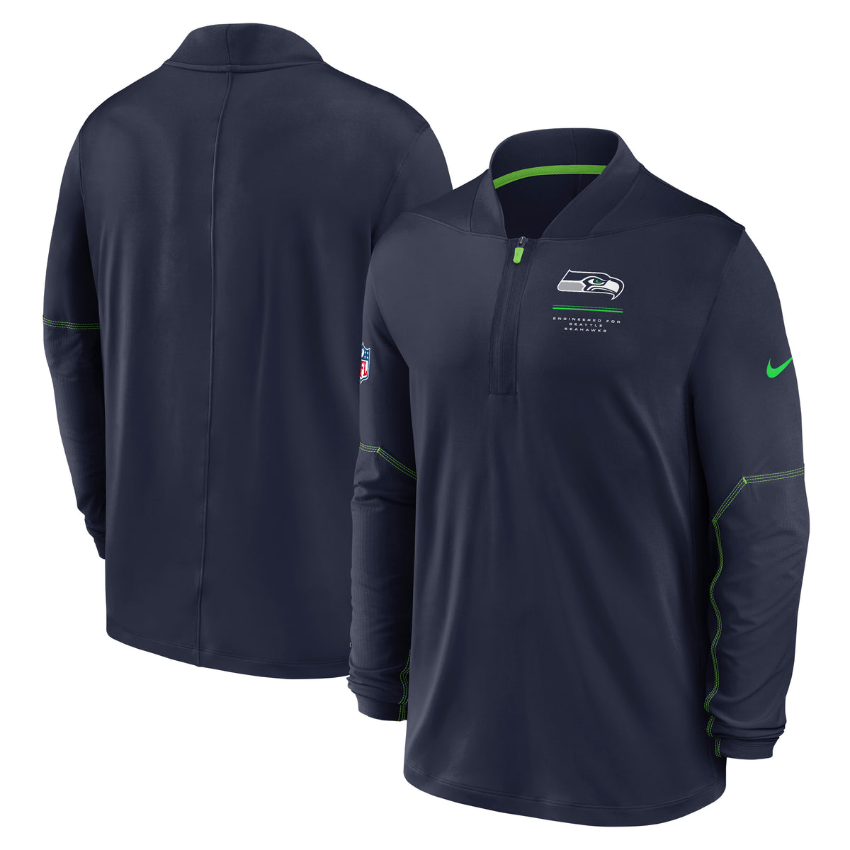 NFL Seattle Seahawks Nike Midweight Half-Zip Jacket Top- Navy