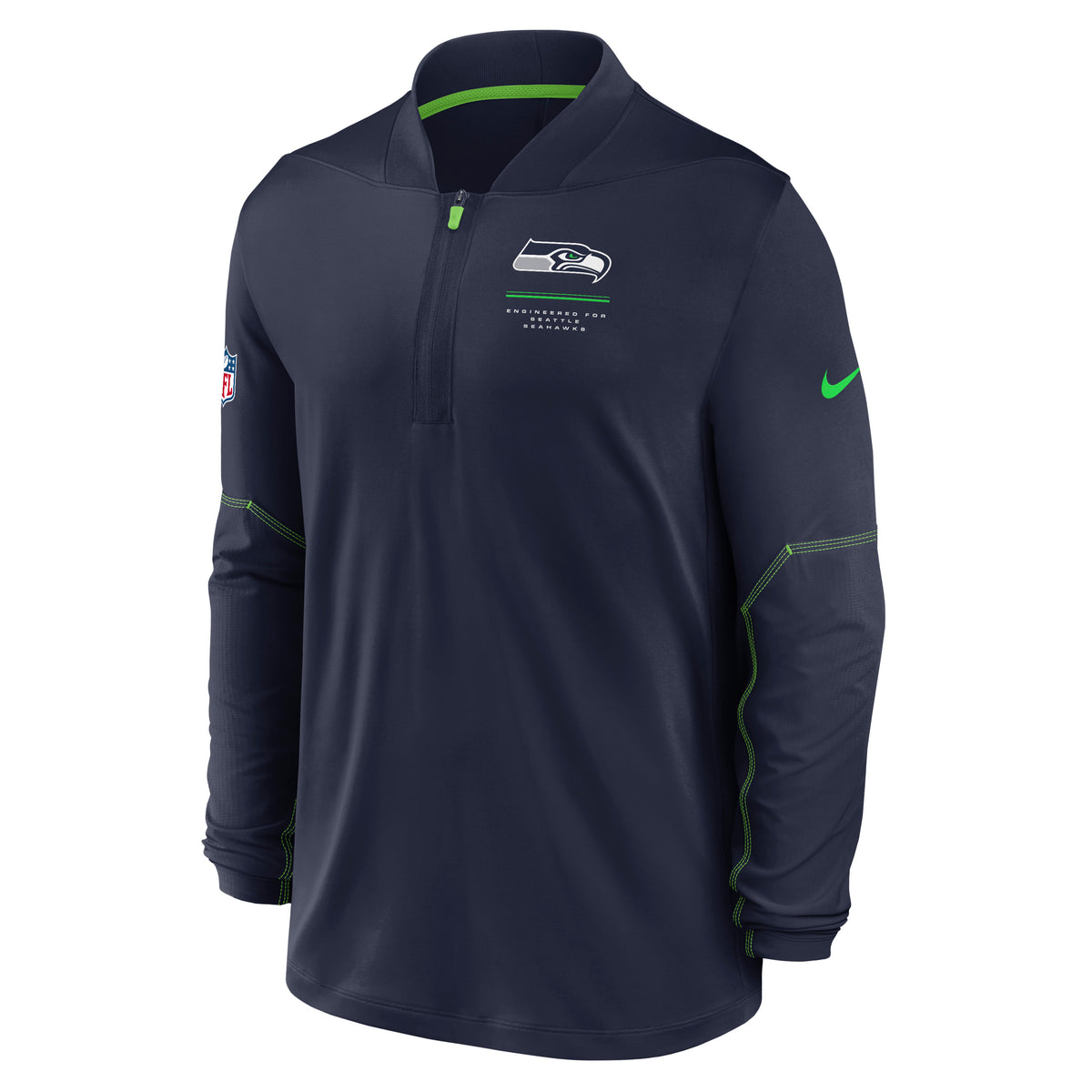 NFL Seattle Seahawks Nike Midweight Half-Zip Jacket Top- Navy
