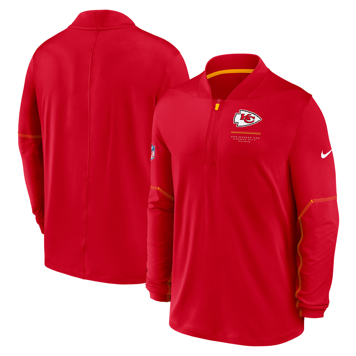 NFL Kansas City Chiefs Nike Midweight Half-Zip Jacket Top- Red