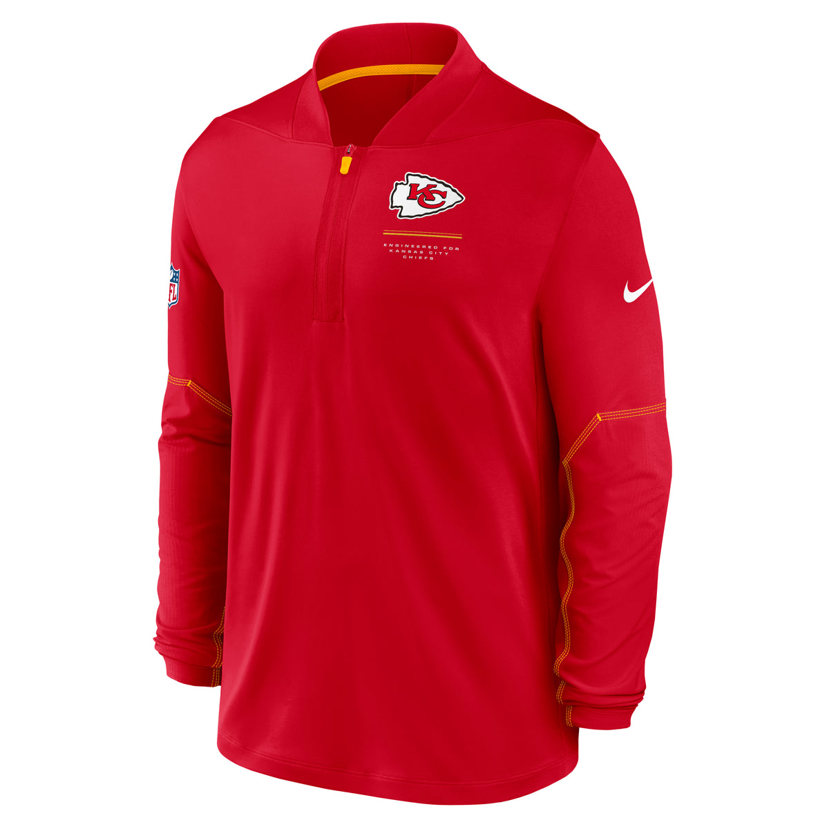 NFL Kansas City Chiefs Nike Midweight Half-Zip Jacket Top- Red