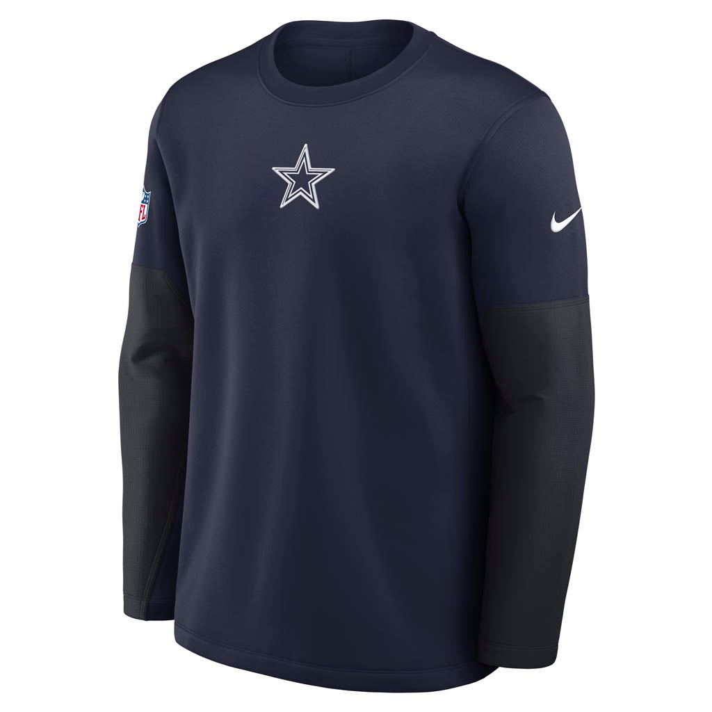 NFL Dallas Cowboys Nike 2025 Sideline Coaches Therma-FIT Long Sleeve T-Shirt - Navy