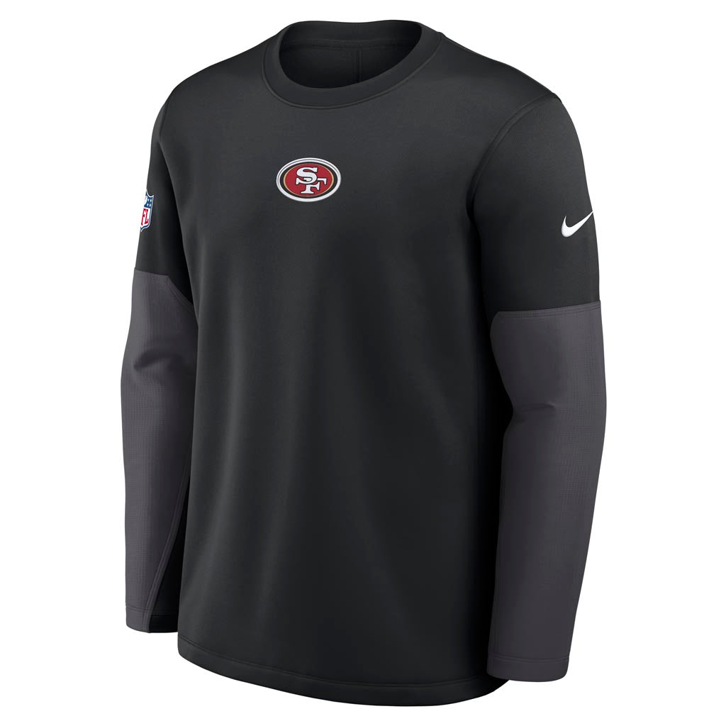 NFL San Francisco 49ers Nike 2025 Sideline Coaches Therma-FIT Long Sleeve T-Shirt - Black