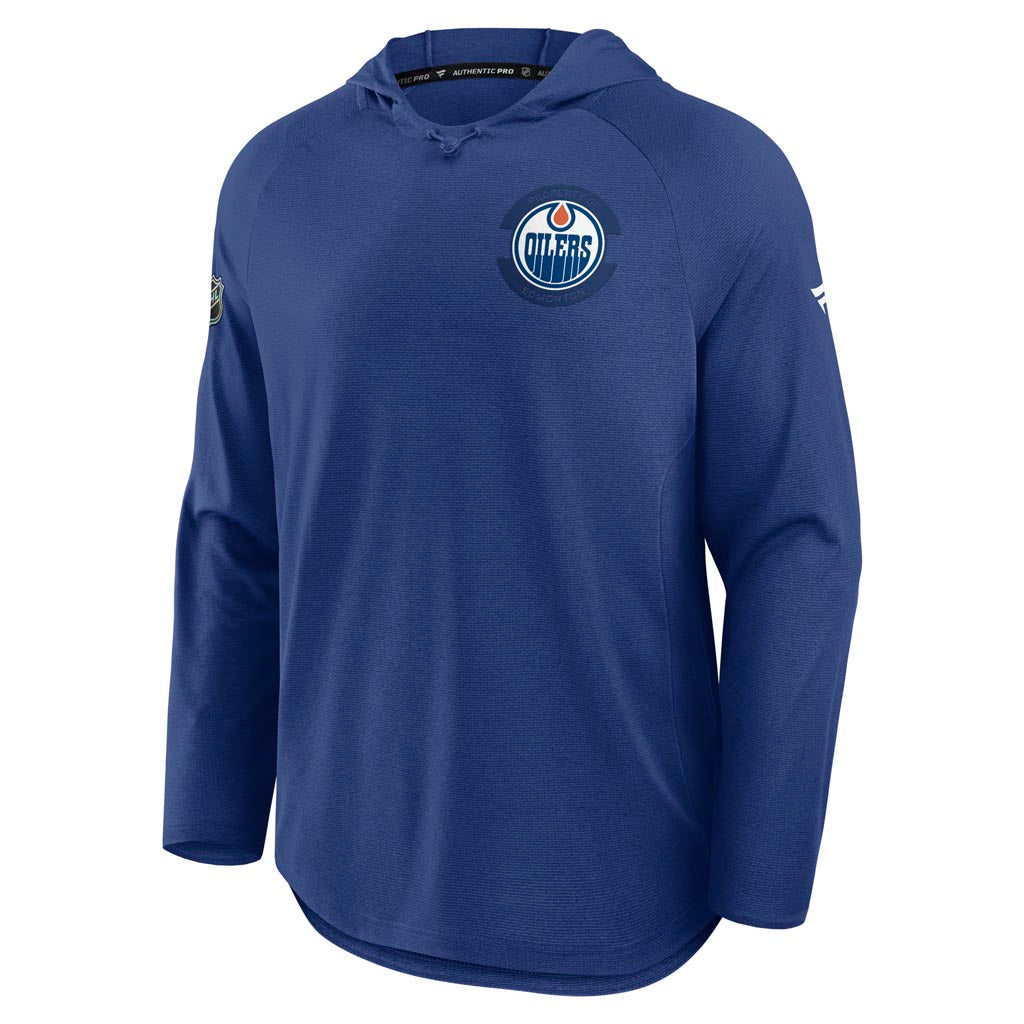 NHL Edmonton Oilers Fanatics Authentic Pro Rink Lightweight Hoodie - Blue
