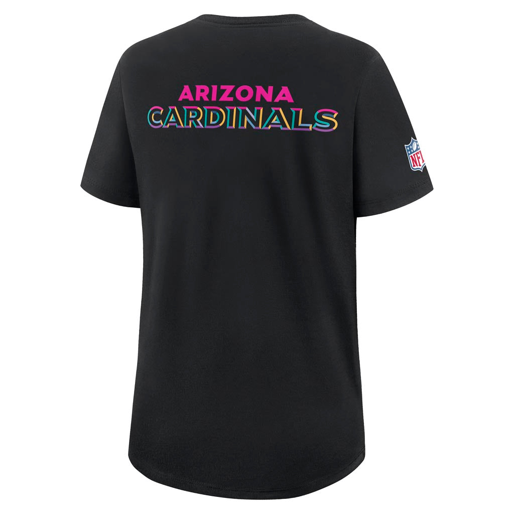 NFL Arizona Cardinals Women's Nike 2025 Crucial Catch Tri-Blend T-Shirt - Black