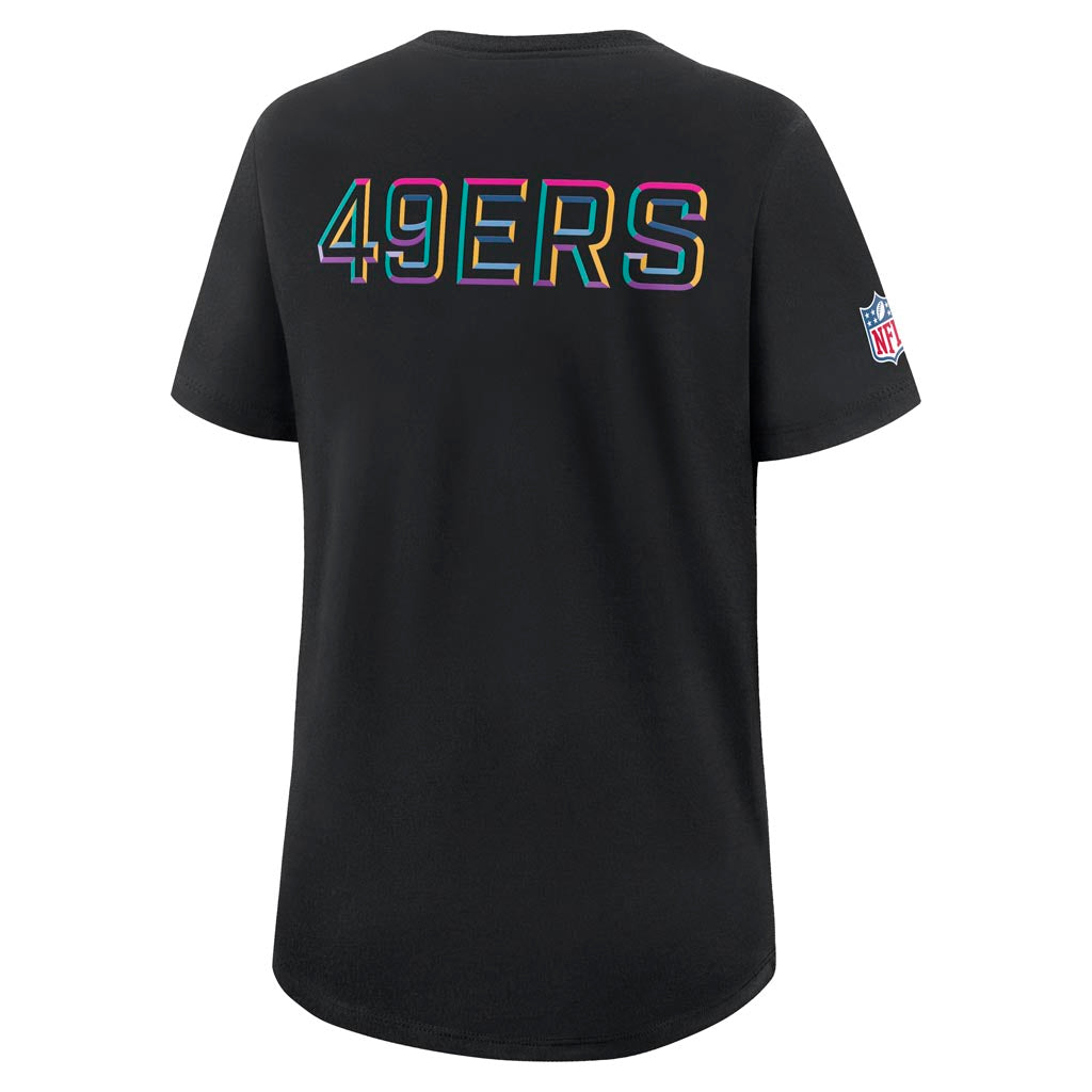 NFL San Francisco 49ers Women's Nike 2025 Crucial Catch Tri-Blend T-Shirt - Black