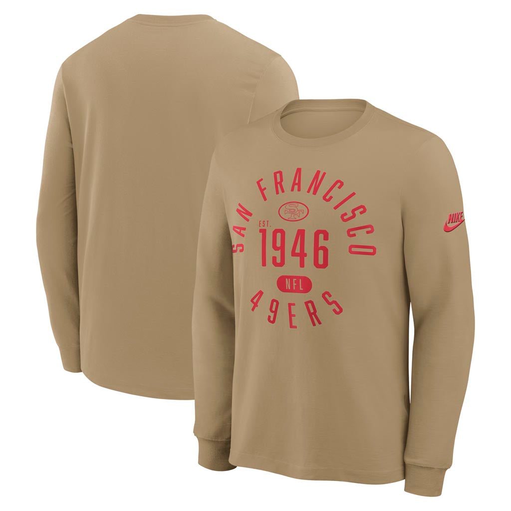 NFL San Francisco 49ers Nike Rewind Slub Long Sleeve T-Shirt - Tan