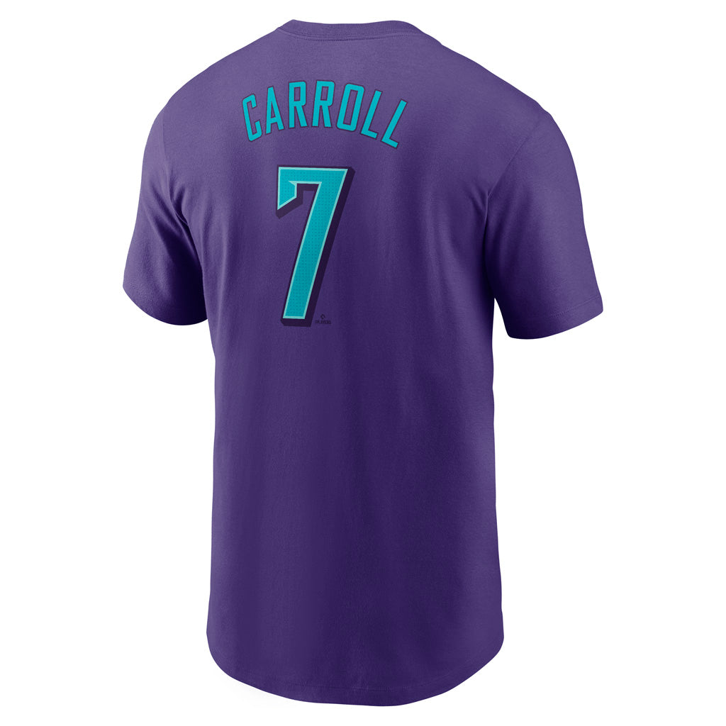 MLB Arizona Diamondbacks Corbin Carroll Nike 2025 City Connect Fuse Name & Number T-Shirt - Purple