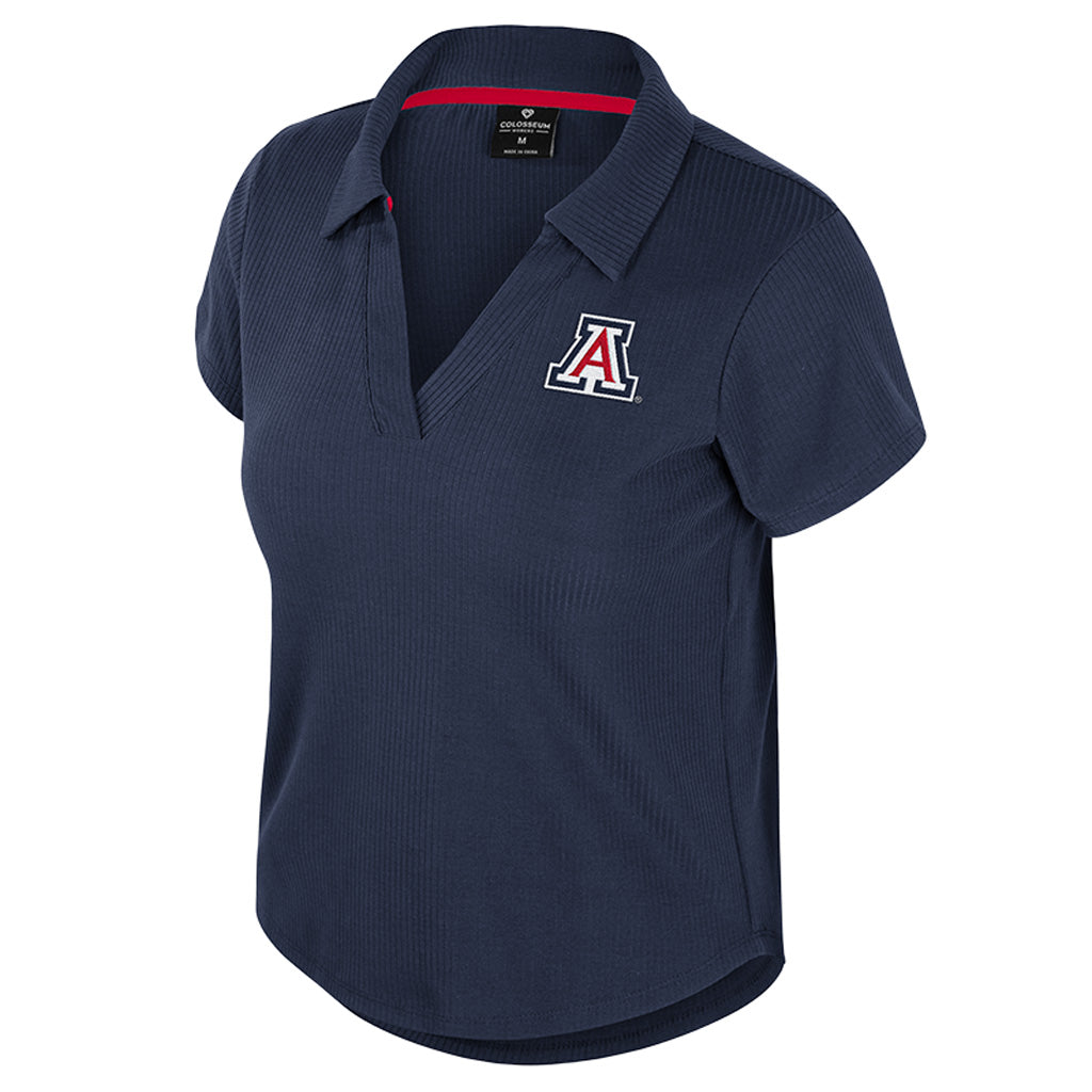 NCAA Arizona Wildcats Colosseum Women's Sublime Ribbed Polo - Navy