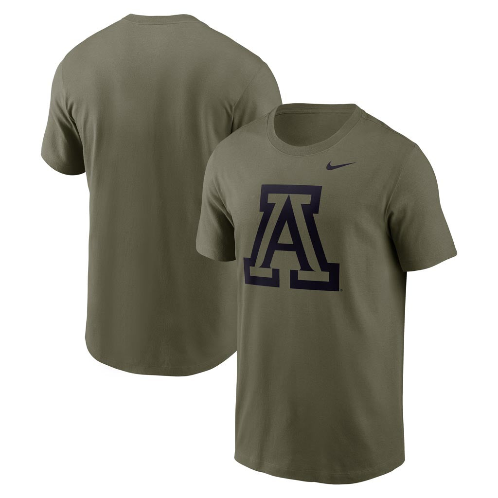 NCAA Arizona Wildcats Nike Tonal Black Primary Logo T-Shirt - Green