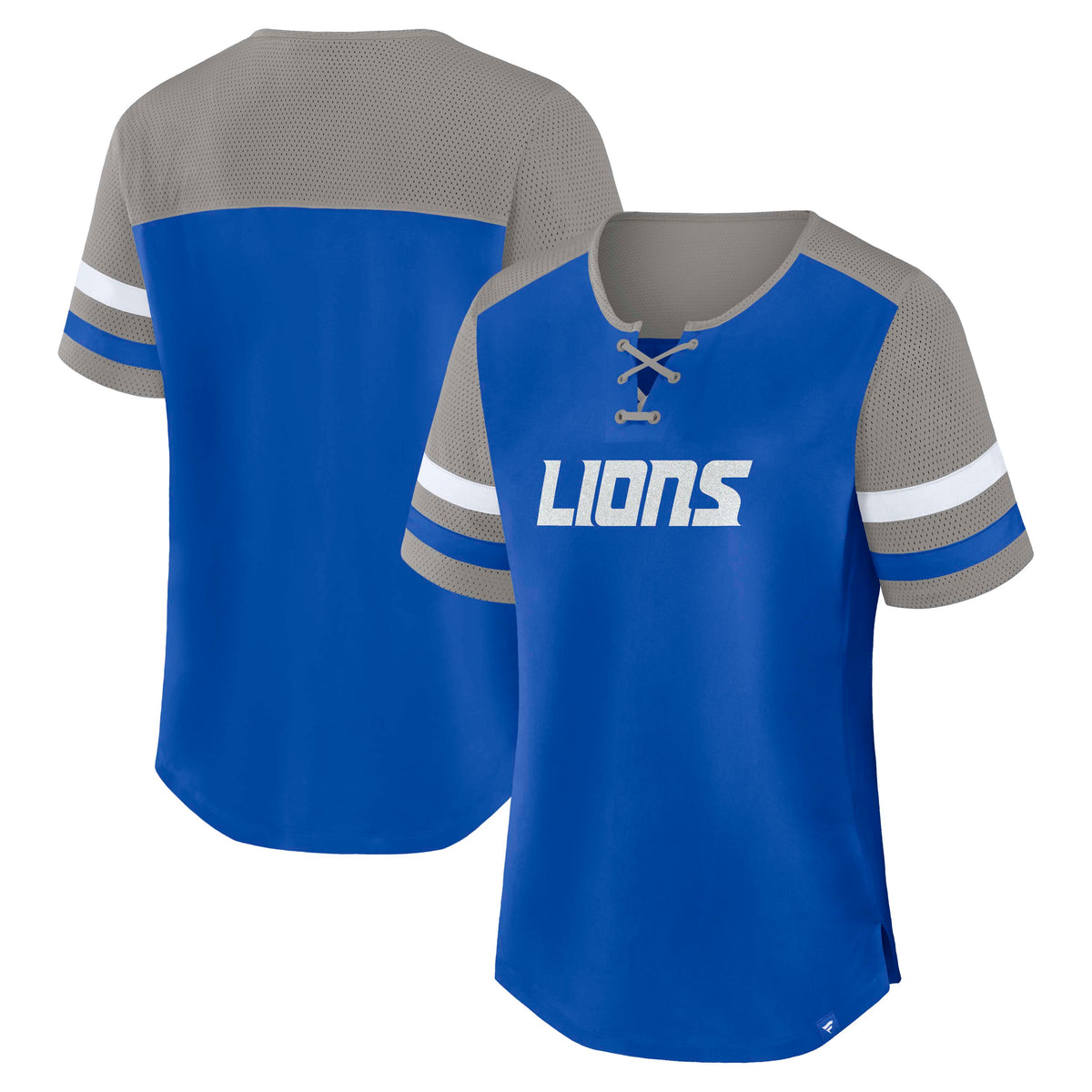 NFL Detroit Lions Women's Fanatics Curl Route Athena Top- Blue
