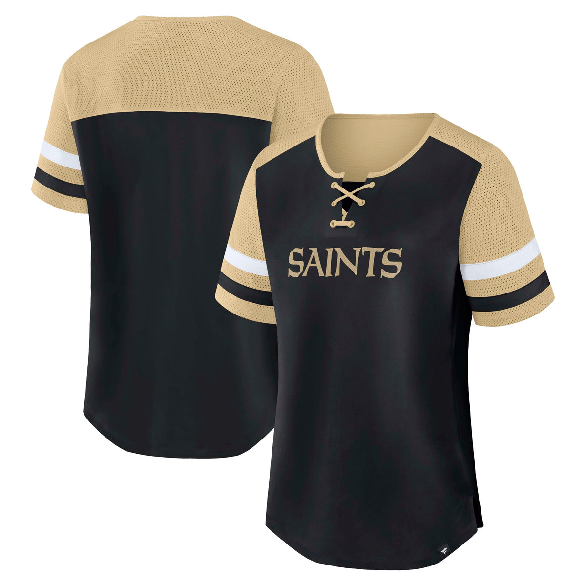 NFL New Orleans Saints Women's Fanatics Curl Route Athena Top- Black