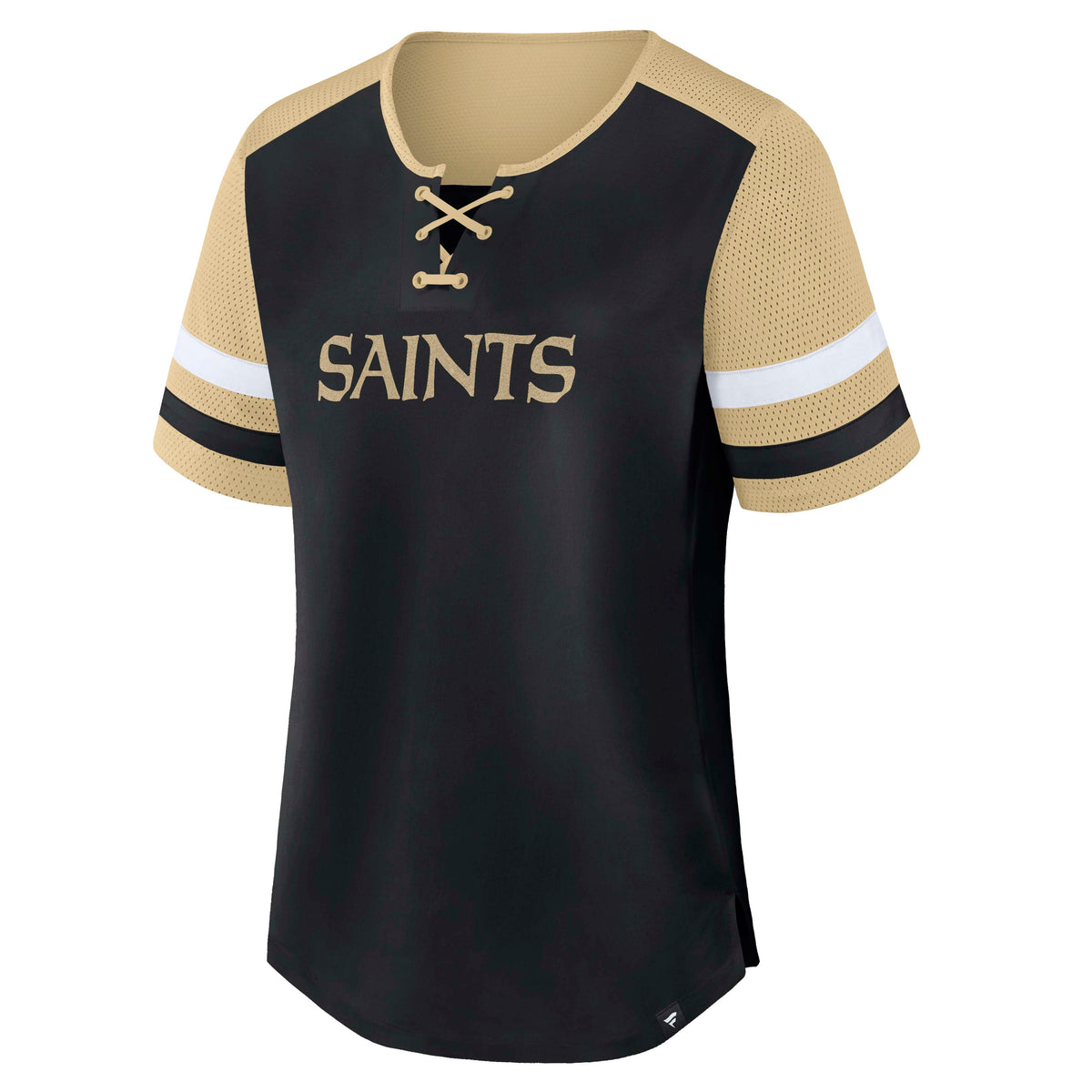 NFL New Orleans Saints Women's Fanatics Curl Route Athena Top- Black