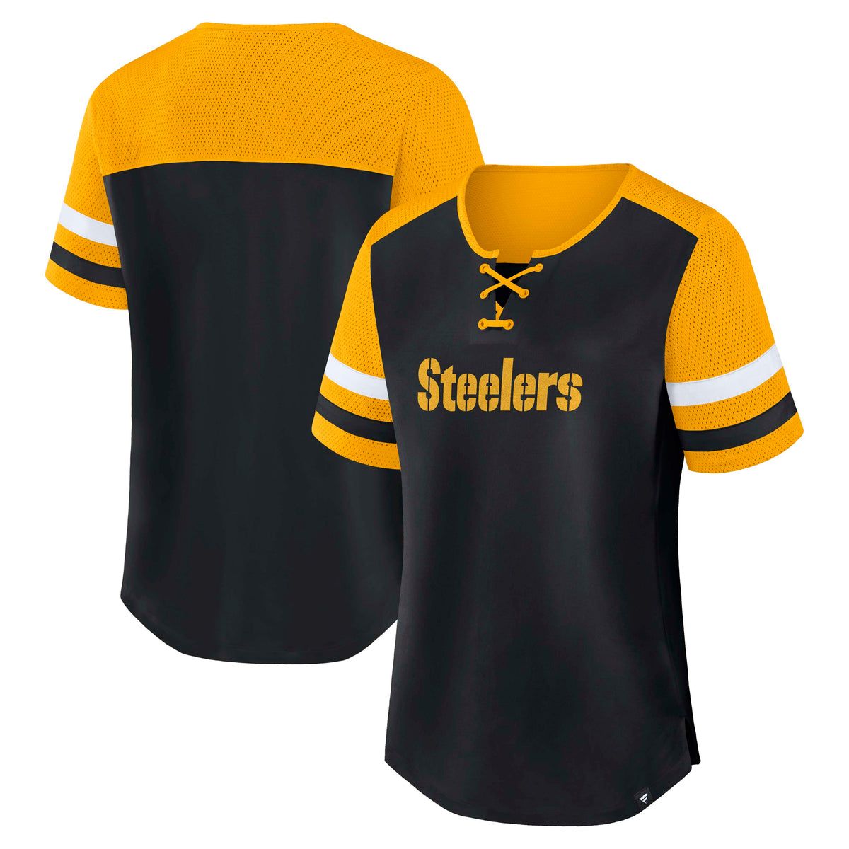 NFL Pittsburgh Steelers Women's Fanatics Curl Route Athena Top- Black
