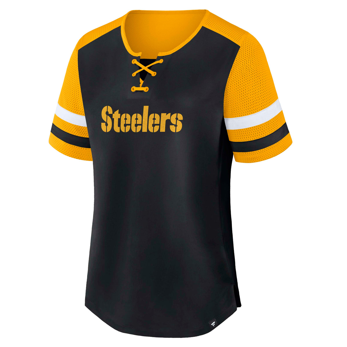 NFL Pittsburgh Steelers Women's Fanatics Curl Route Athena Top- Black