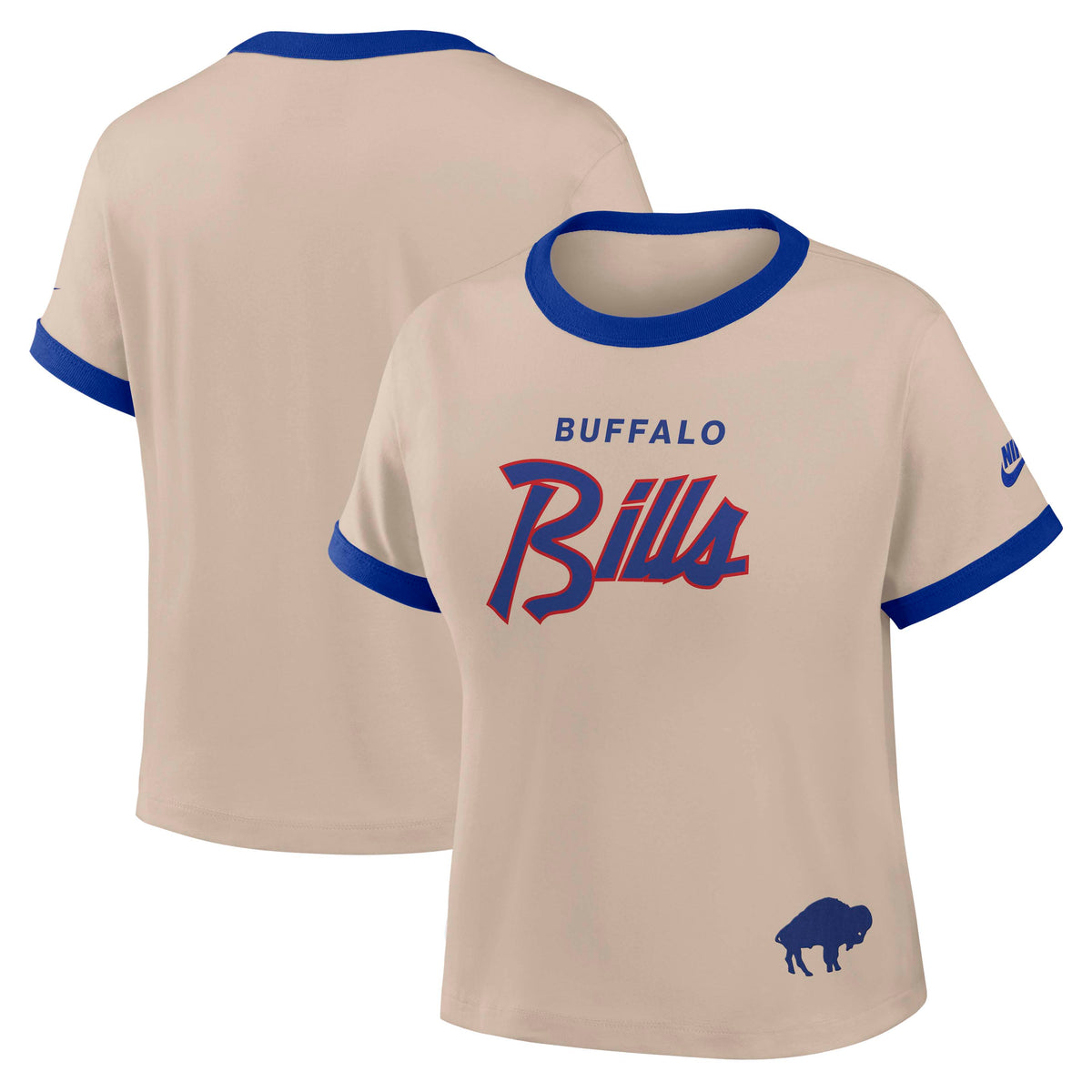 NFL Buffalo Bills Women's Nike Ringer T-Shirt- Tan
