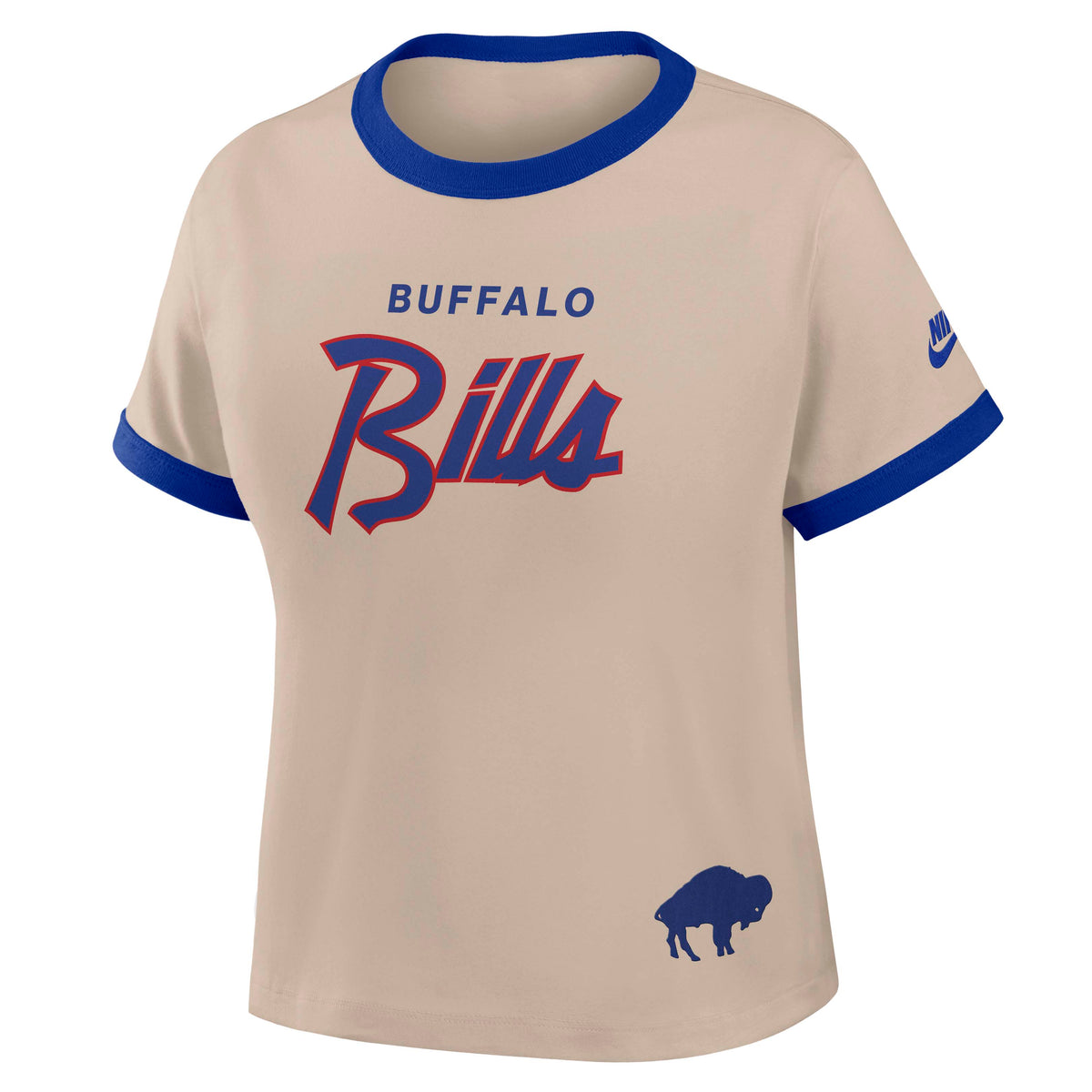 NFL Buffalo Bills Women's Nike Ringer T-Shirt- Tan