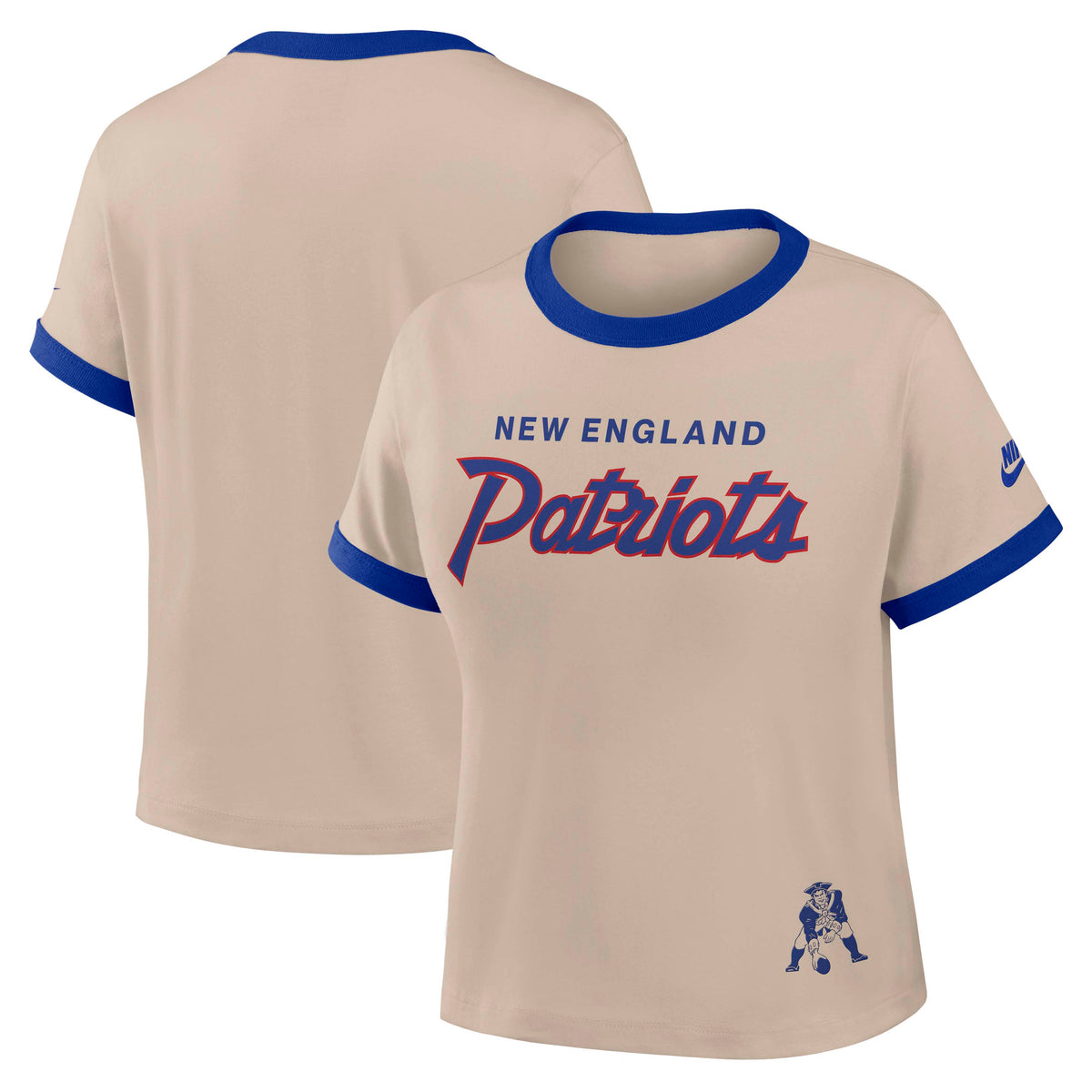 NFL New England Patriots Women's Nike Ringer T-Shirt- Tan