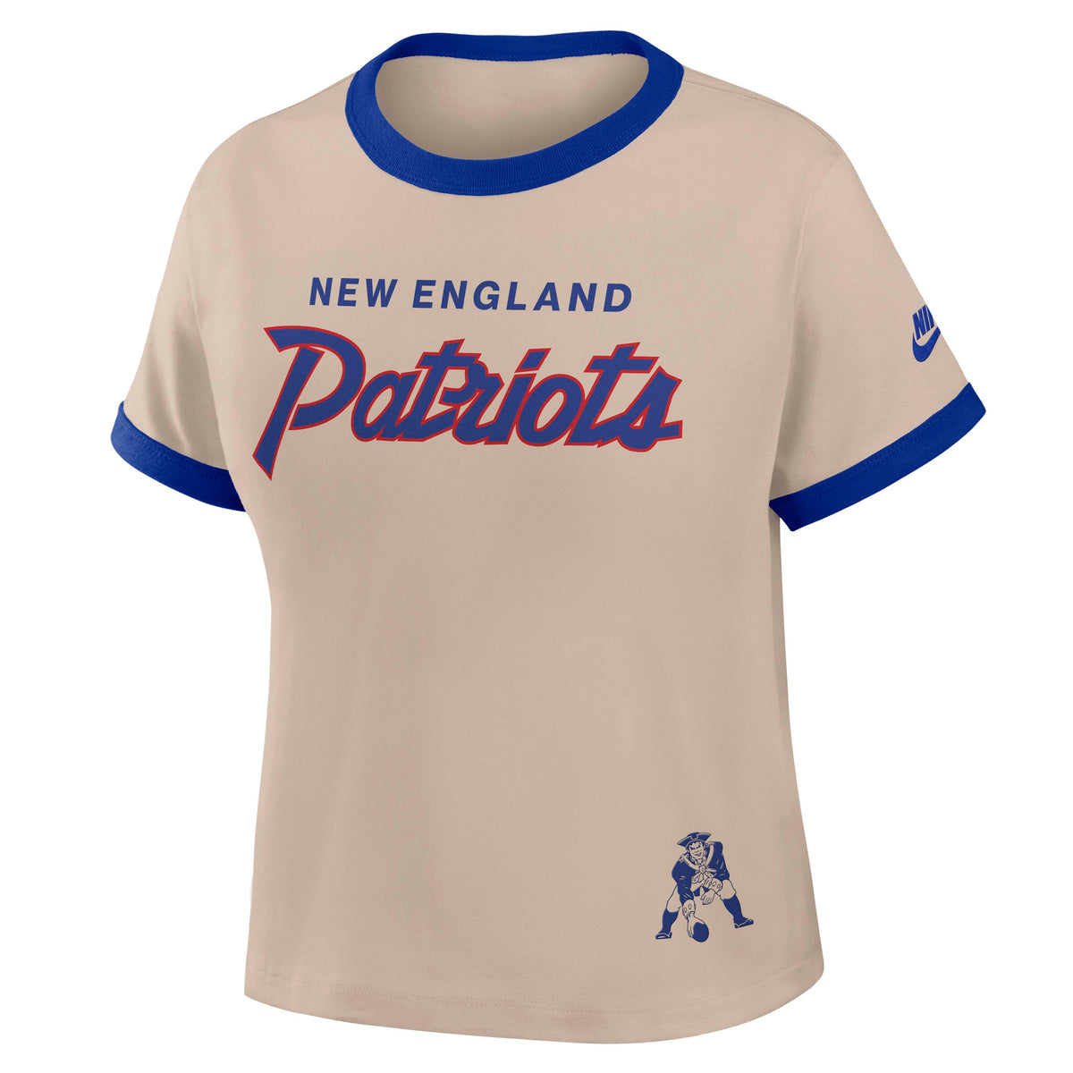 NFL New England Patriots Women's Nike Ringer T-Shirt- Tan