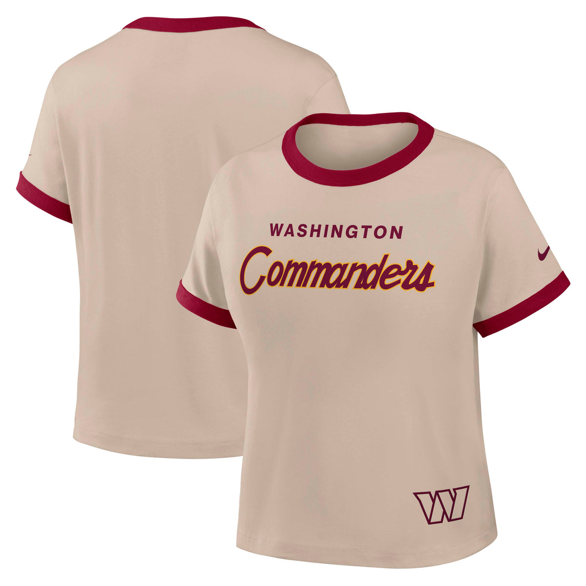 NFL Washington Commanders Women's Nike Ringer T-Shirt- Tan