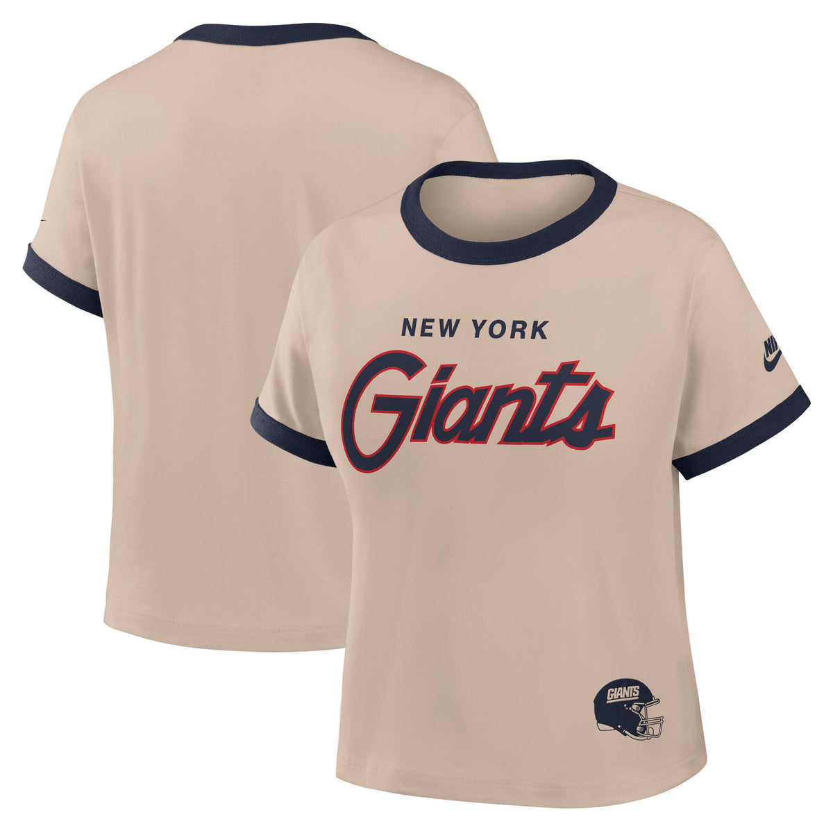 NFL New York Giants Women's Nike Ringer T-Shirt- Tan
