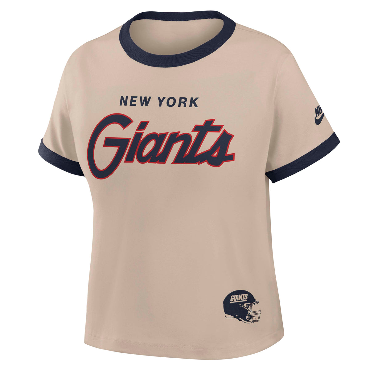 NFL New York Giants Women's Nike Ringer T-Shirt- Tan