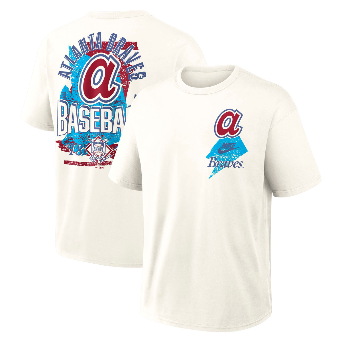 MLB Atlanta Braves Nike Pulse Prime Max90 T-Shirt- Light Cream