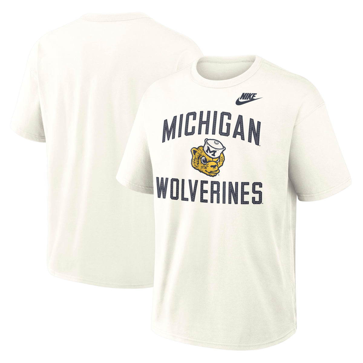 NCAA Michigan Wolverines Nike Max90 Legacy Short Sleeve T-Shirt- Cream