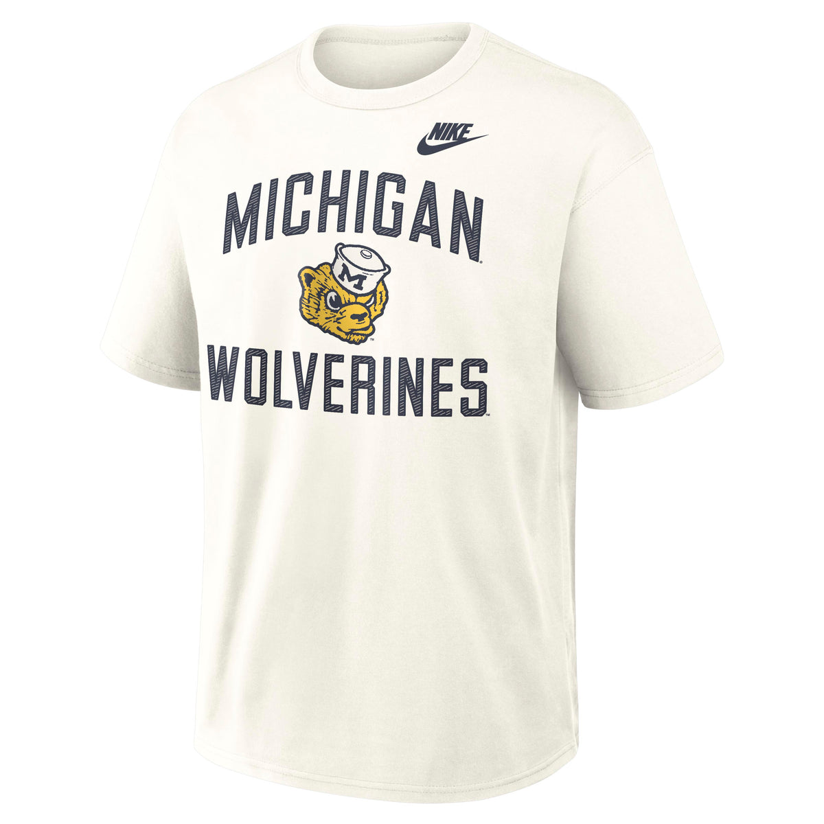 NCAA Michigan Wolverines Nike Max90 Legacy Short Sleeve T-Shirt- Cream
