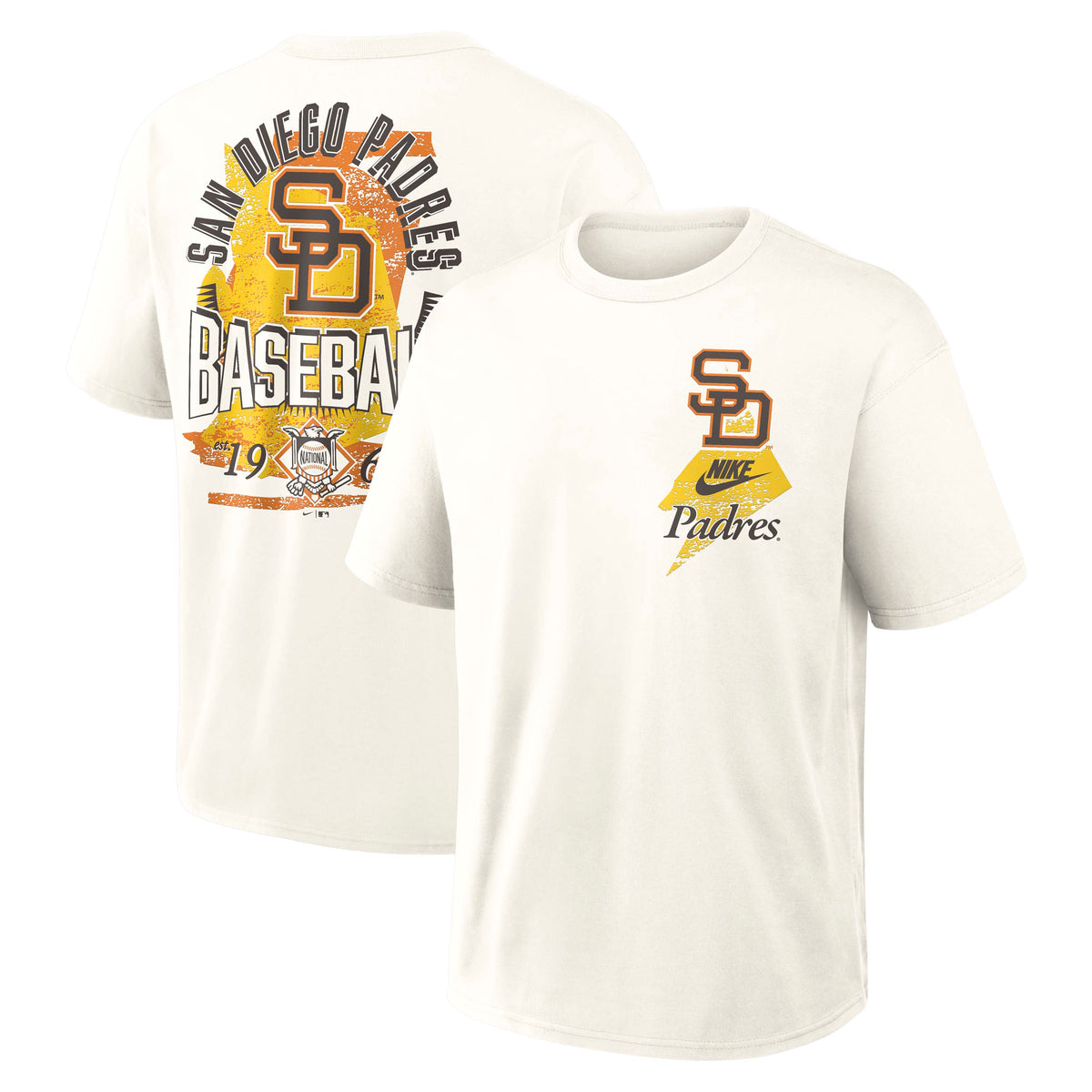 MLB San Diego Padres Nike Pulse Prime Max90 T-Shirt- Light Cream