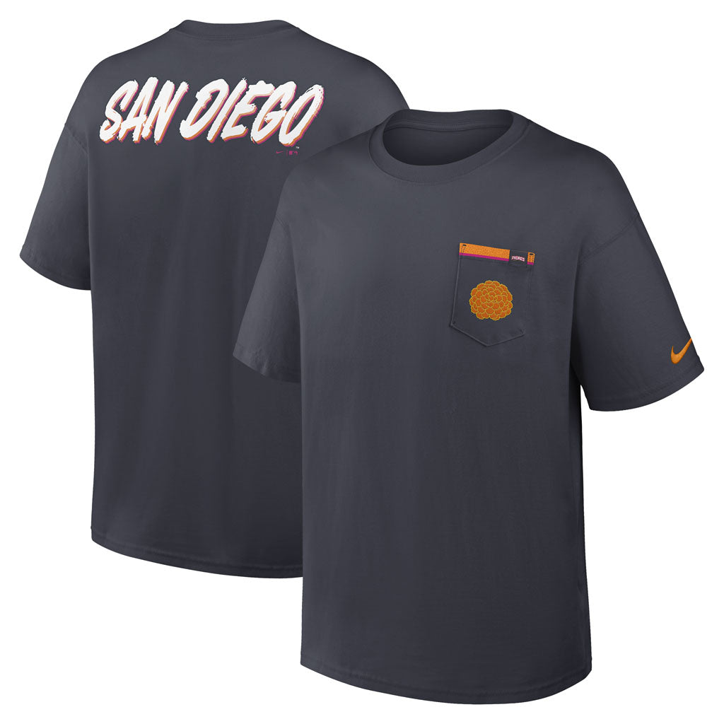 MLB San Diego Padres Nike 2026 City Connect Two-Hit Pocket T-Shirt - Navy