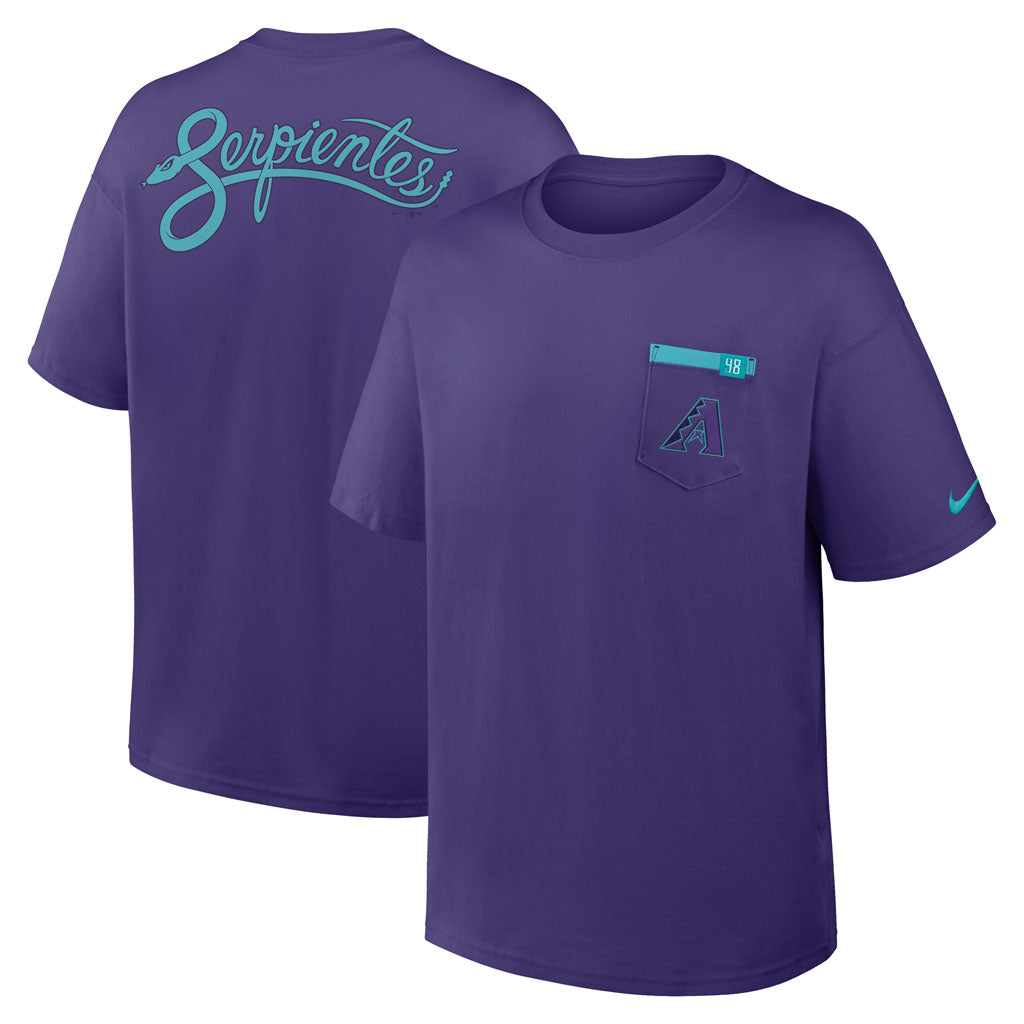 MLB Arizona Diamondbacks Nike City Connect Two-Hit Max90 Pocket T-Shirt - Purple