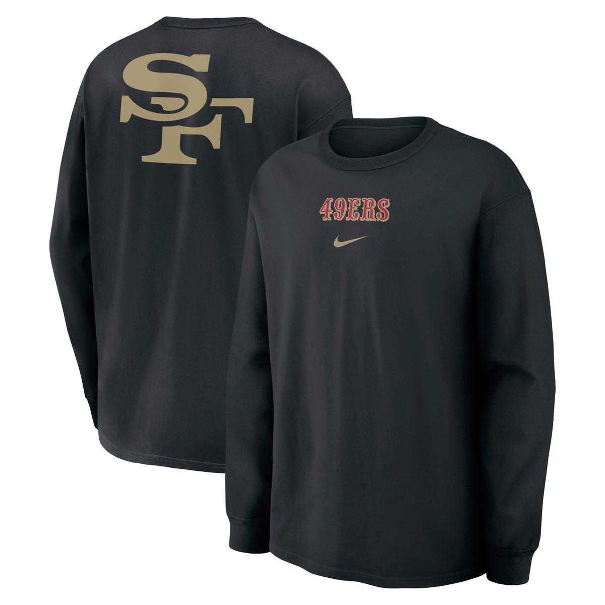 NFL San Francisco 49ers Nike Rivalry Max90 Long Sleeve T-Shirt- Black