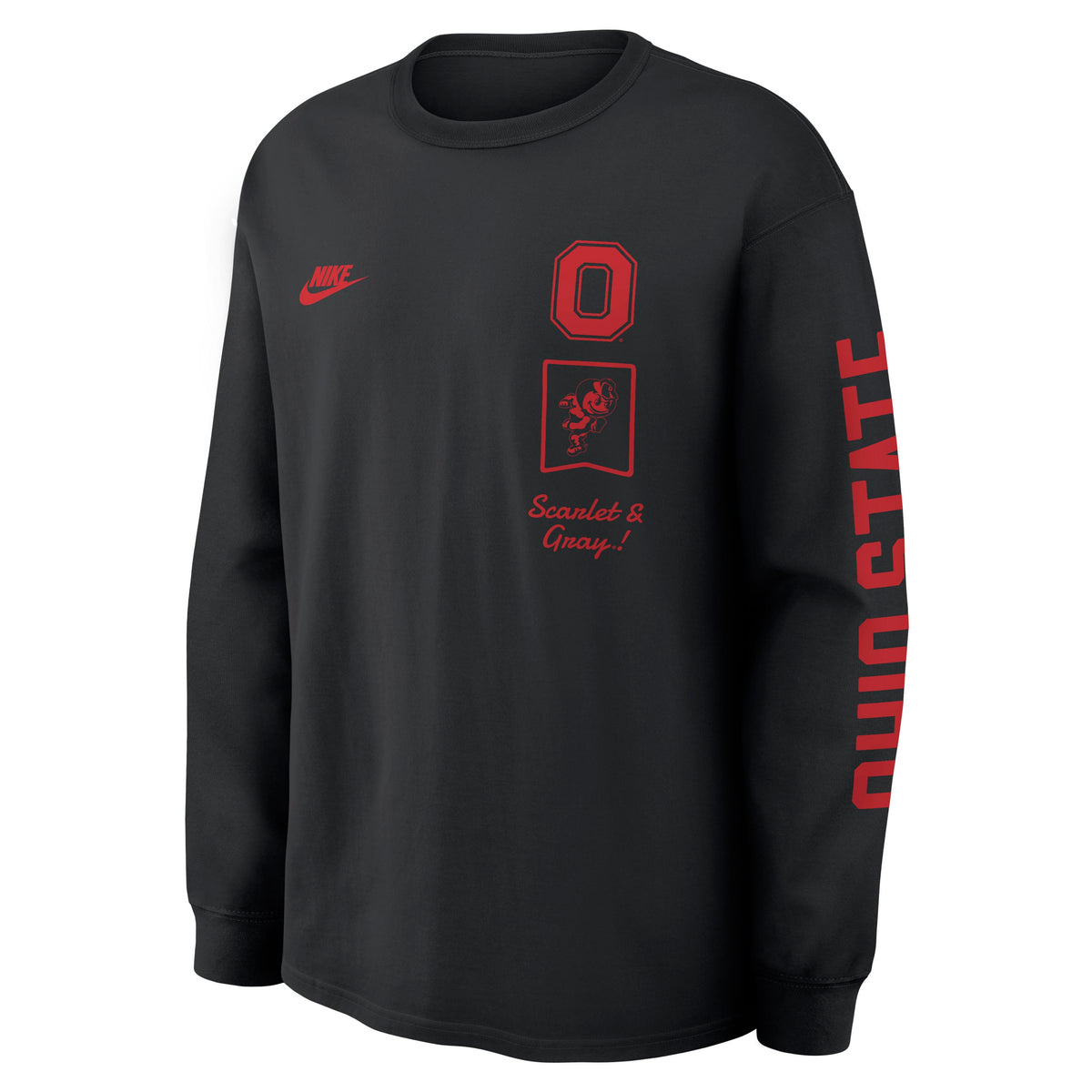 NCAA Ohio State Buckeyes Nike Max90 Legacy Long Sleeve T-Shirt- Black