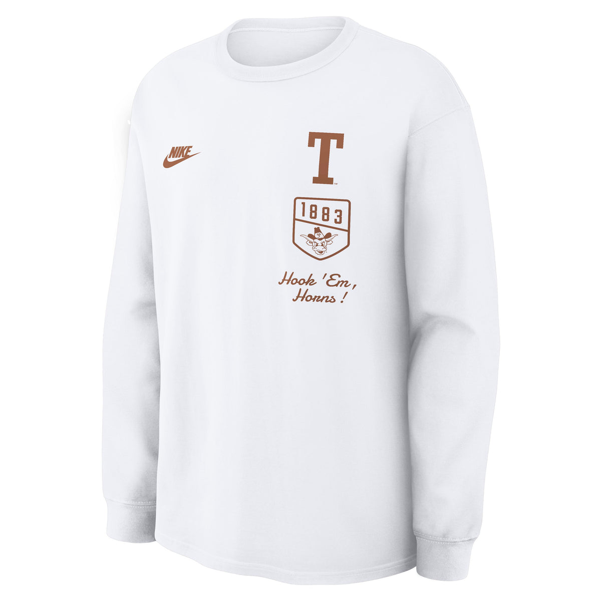 NCAA Texas Longhorns Nike Max90 Legacy Long Sleeve T-Shirt- White