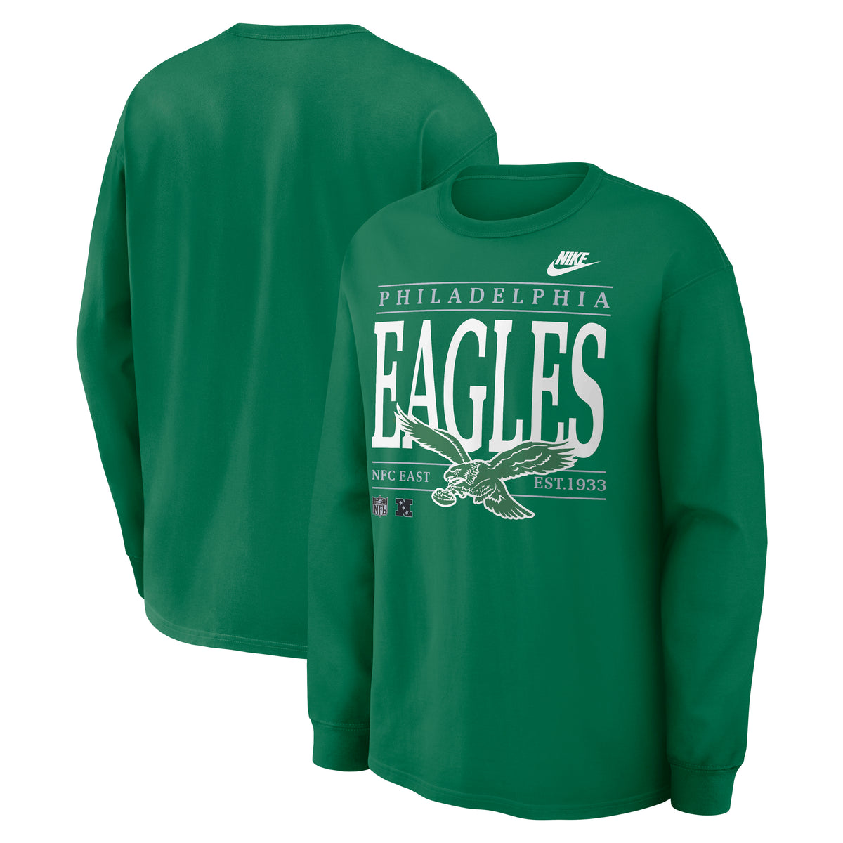 NFL Philadelphia Eagles Nike Rewind Max90 Long Sleeve T-Shirt- Green