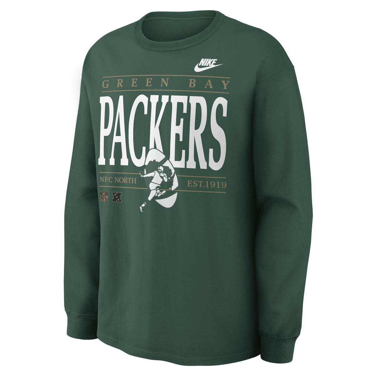 NFL Green Bay Packers Nike Rewind Max90 Long Sleeve T-Shirt- Green