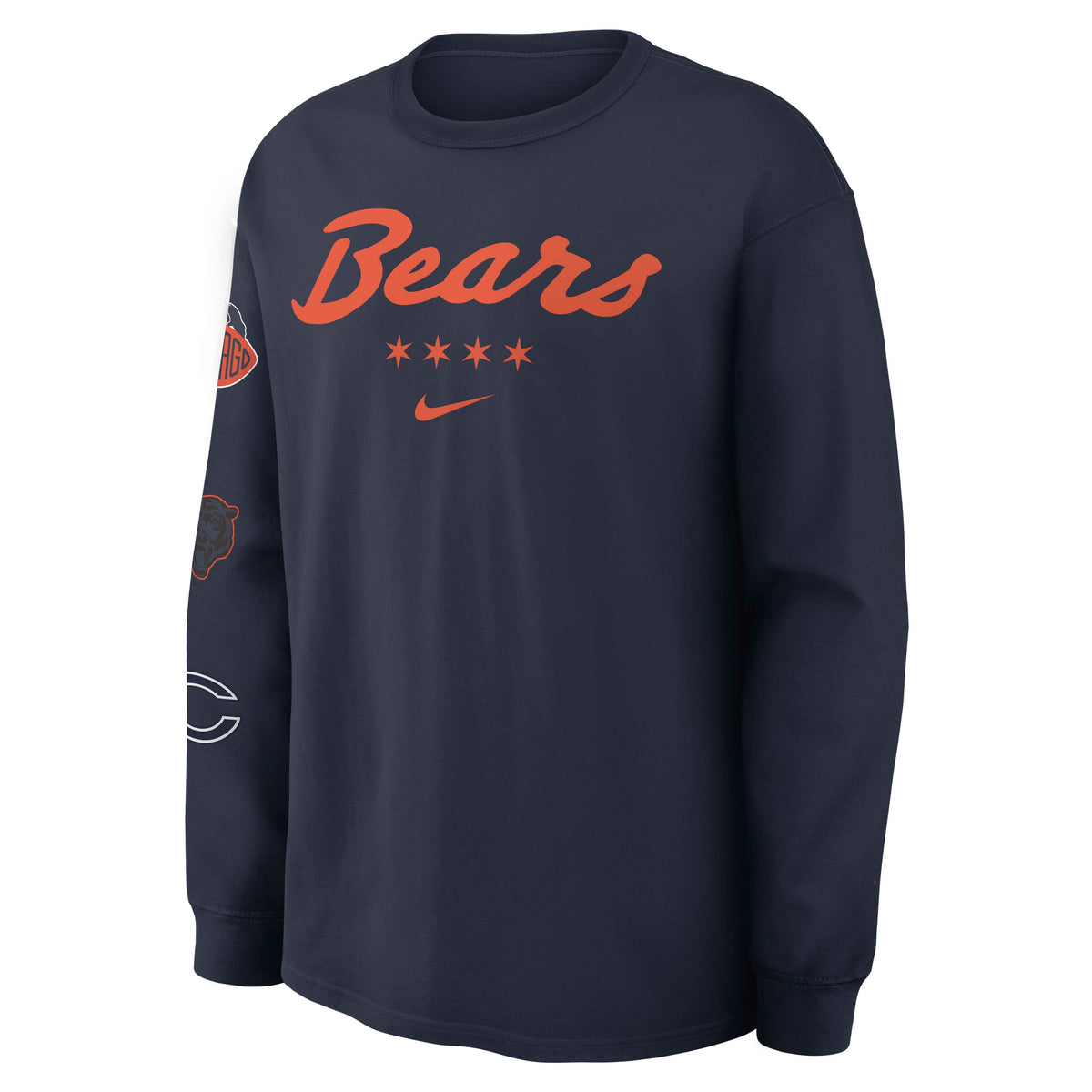 NFL Chicago Bears Nike Rivalry Max90 Long Sleeve T-Shirt- Navy