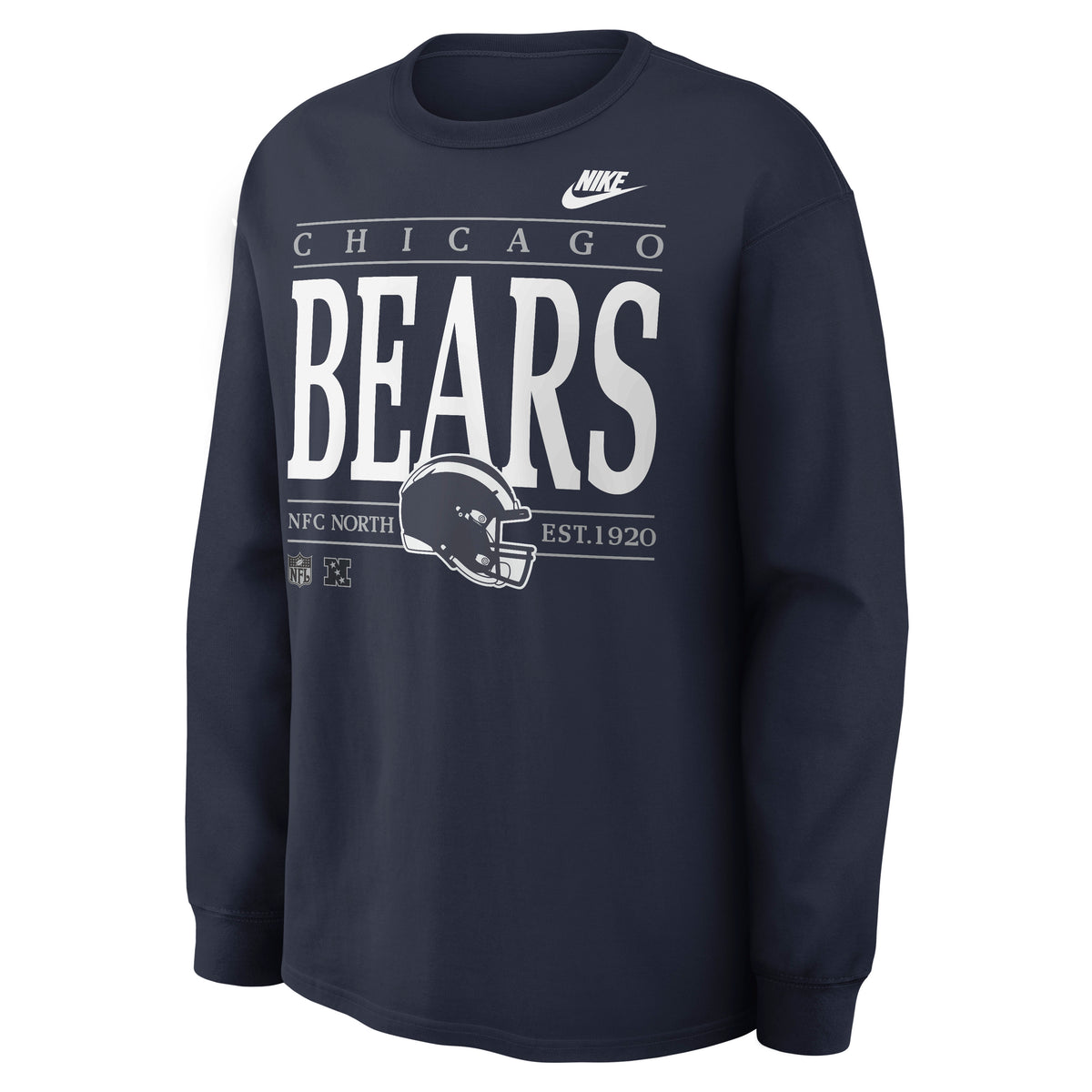 NFL Chicago Bears Nike Rewind Max90 Long Sleeve T-Shirt- Navy