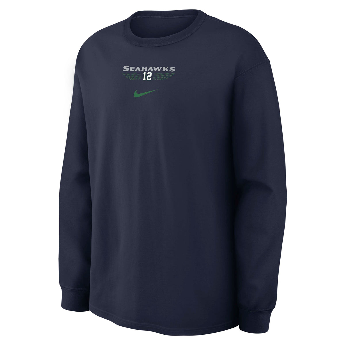 NFL Seattle Seahawks Nike Rivalry Max90 Long Sleeve T-Shirt- Navy